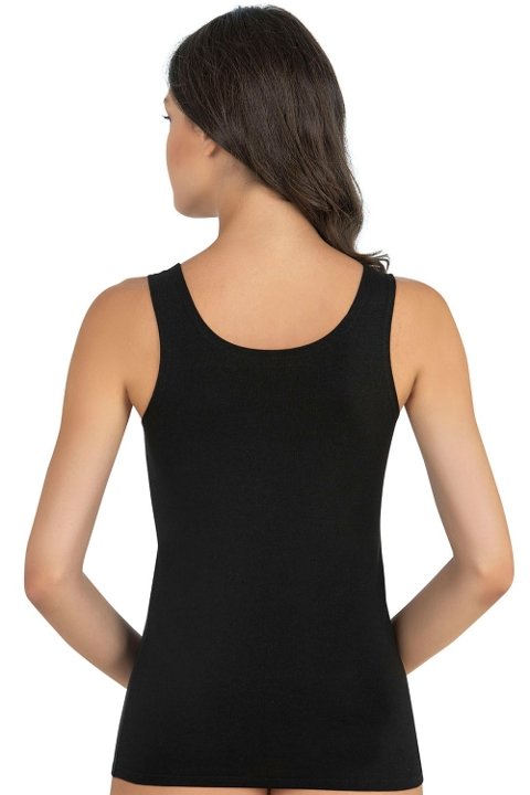 Kalın Askılı Pamuklu Atlet Kadın Fabony 1240 - Siyah