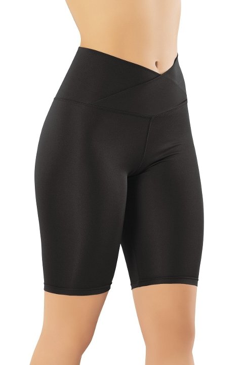 Çapraz Yüksek Bel Kadın Tayt Esnek Dikiş Kota 4112 - Siyah