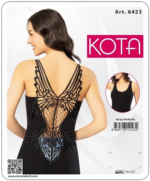 Kalın Askılı Güpür Detaylı Atlet Kadın Kota 6423