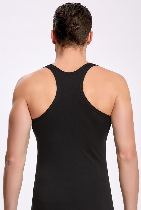 İlke Pamuklu Likralı Kısa Kol Atlet Erkek İlke 1615 - Görsel 3