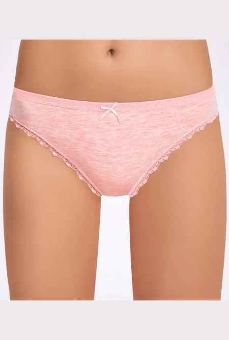 Yüksek Bel Pamuklu Dantelli Bikini Külot İlke 278 - Pudra