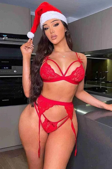 Dantel Jartiyerli Kurdelalı Erotik Sütyen Külot Takım Merry See 2674 - Kırmızı