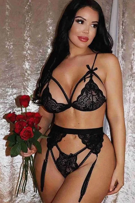 Jartiyerli Dantel Fantazi Sütyen Külot Takım Merry See 2674 - Siyah