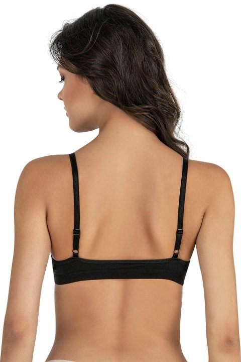 Dantel Detaylı Önden Açma Kaplı Sütyen Fabony 1130 - Siyah