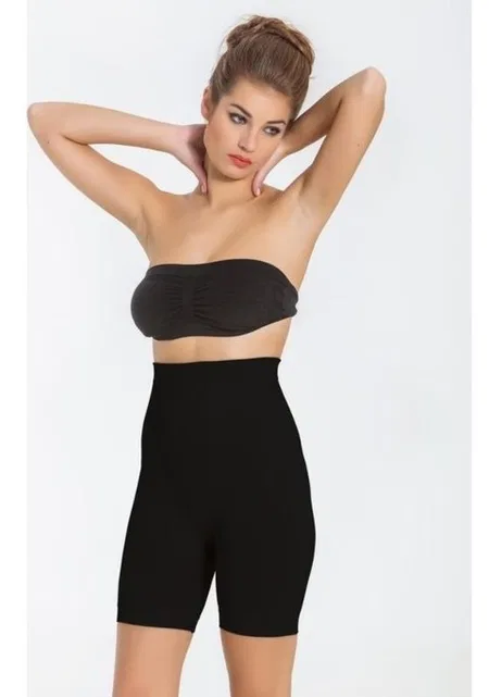 Çiftkat Silikonlu Korse Paçalı Miss Fit 1212 - Siyah