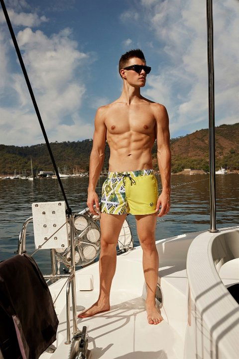 Modal Pamuklu Elastan Desenli Şort Mayo Doreanse 3818