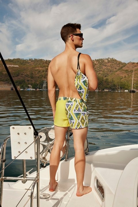 Modal Pamuklu Elastan Desenli Şort Mayo Doreanse 3818 - Shapes