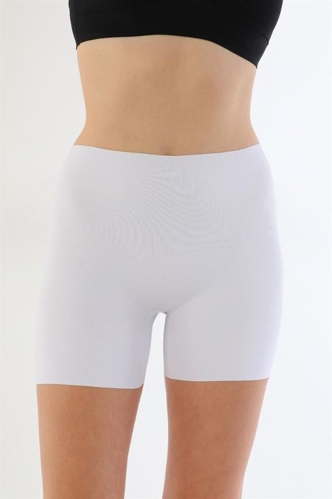 Yüksek Bel Uzun Paça Kadın Boxer Emay 2703 - Beyaz