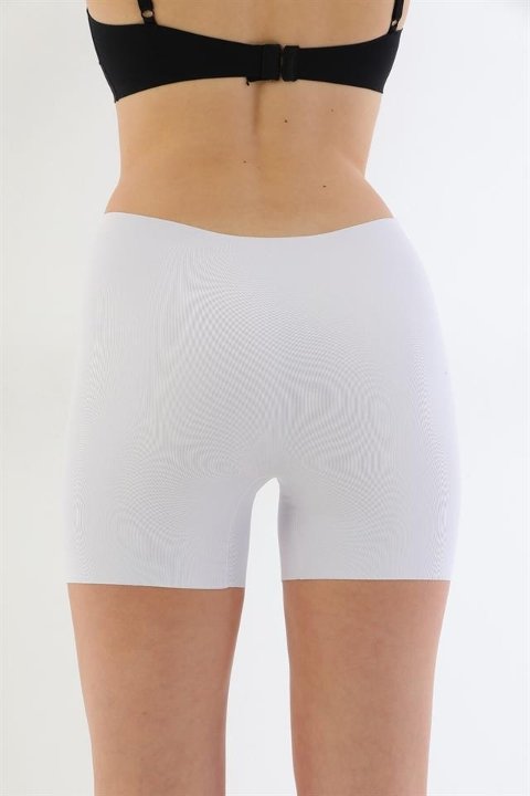 Yüksek Bel Uzun Paça Kadın Boxer Emay 2703 - Beyaz