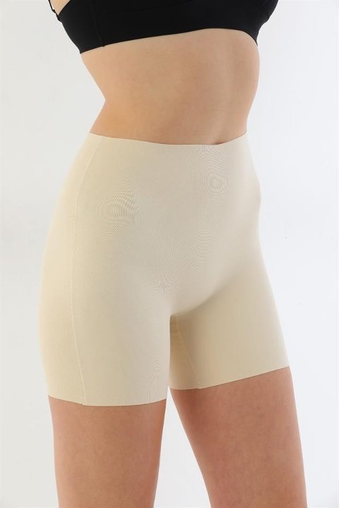 Yüksek Bel Uzun Paça Kadın Boxer Emay 2703 - Ten