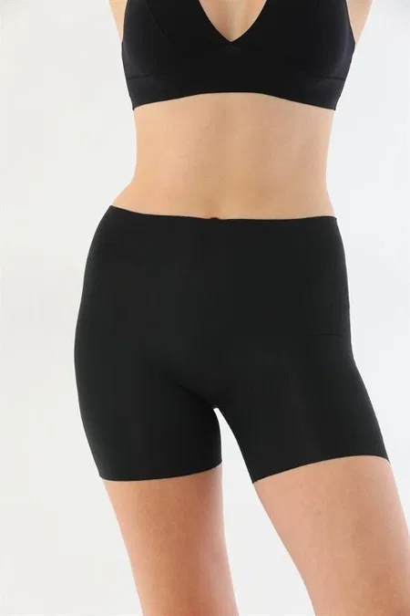 Yüksek Bel Uzun Paça Kadın Boxer Emay 2703 - Siyah