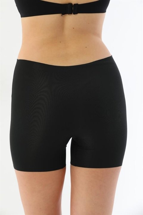 Yüksek Bel Uzun Paça Kadın Boxer Emay 2703 - Siyah