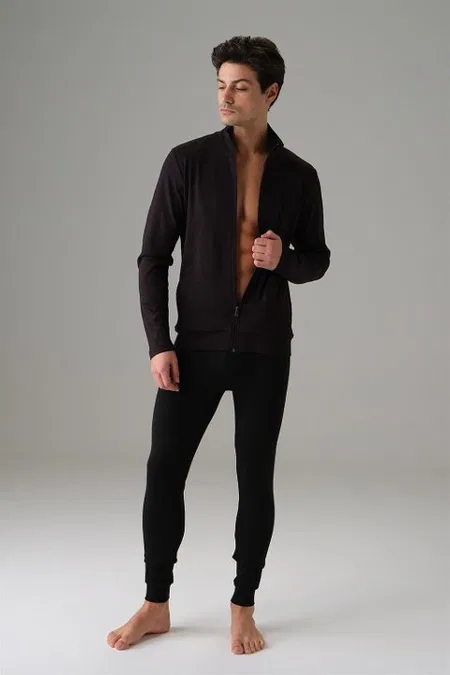 Termal Fırçalı İç Yüzeyli Dik Yaka Sweatshirt Doreanse 2895 - Siyah