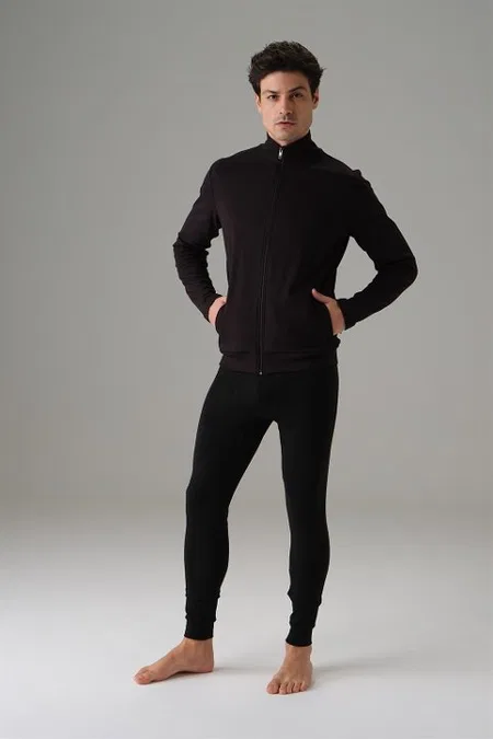 Termal Fırçalı İç Yüzeyli Dik Yaka Sweatshirt Doreanse 2895 - Siyah