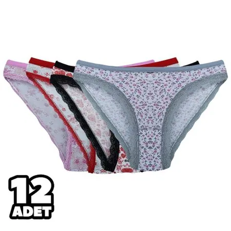 Karışık Desenli Yüksek Bel Slip Külot Tutku 0542 - Karışık Renk