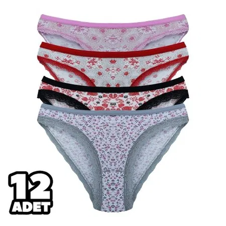 Karışık Desenli Yüksek Bel Slip Külot Tutku 0542 - Karışık Renk