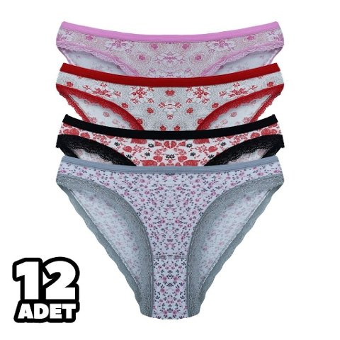 Karışık Desenli Yüksek Bel Slip Külot Tutku 0542 - Asorti