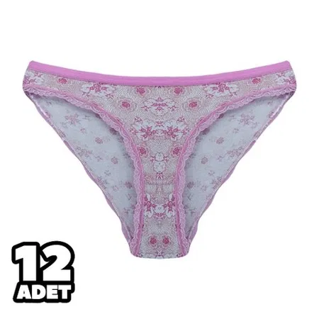 Karışık Desenli Yüksek Bel Slip Külot Tutku 0542 - Karışık Renk
