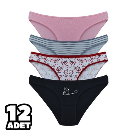 Pamuklu Yüksek Bel Bikini Külot Tutku 0546 - 2