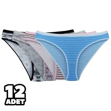 Pamuklu Asorti Bikini Slip Külot Tutku 0547 - Karışık Renk