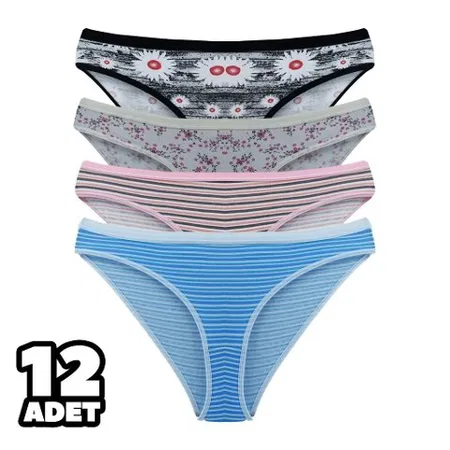 Pamuklu Asorti Bikini Slip Külot Tutku 0547 - Karışık Renk