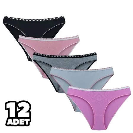 Yüksek Pamuk Oranı Dikişsiz Bikini Külot Tutku 0568 - Karışık Renk