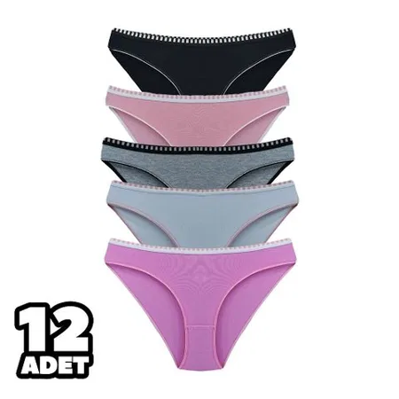 Yüksek Pamuk Oranı Dikişsiz Bikini Külot Tutku 0568 - Karışık Renk
