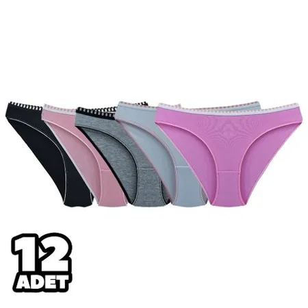 Yüksek Pamuk Oranı Dikişsiz Bikini Külot Tutku 0568 - Karışık Renk