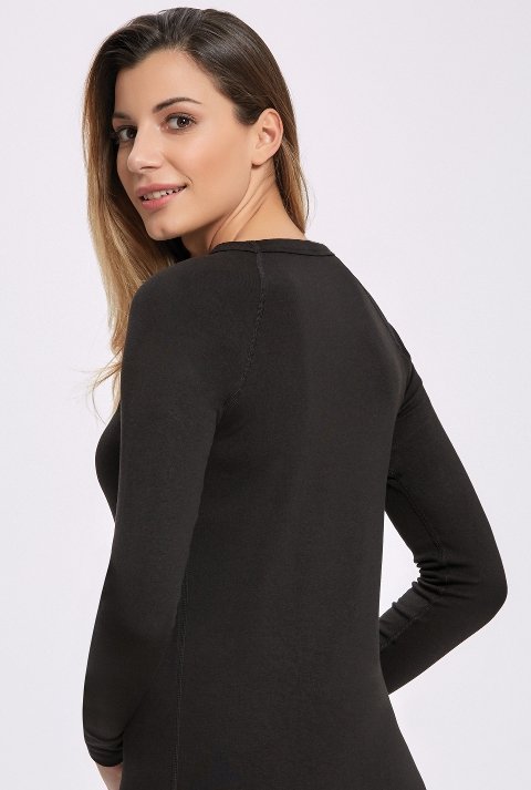 Viskon ve Polyester Unisex Kışlık Uzun Kollu Üst İlke 1301 - 2