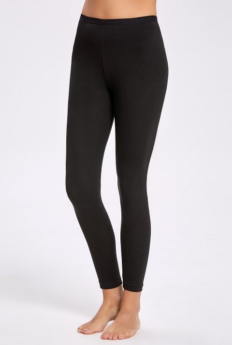 Yüksek Bel Pamuklu Tayt Siyah İlke 2245 - Siyah