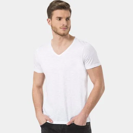 Wtshirt Pamuklu V Yaka Kısa Kollu Atlet Wtshirt 7137