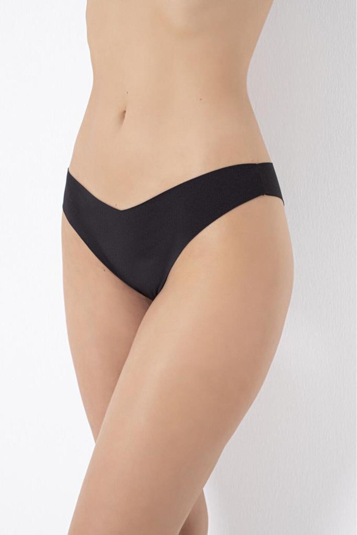 Yüksek Bel Karın Destekli 3'lü Paket Külot NBB 328 - Siyah