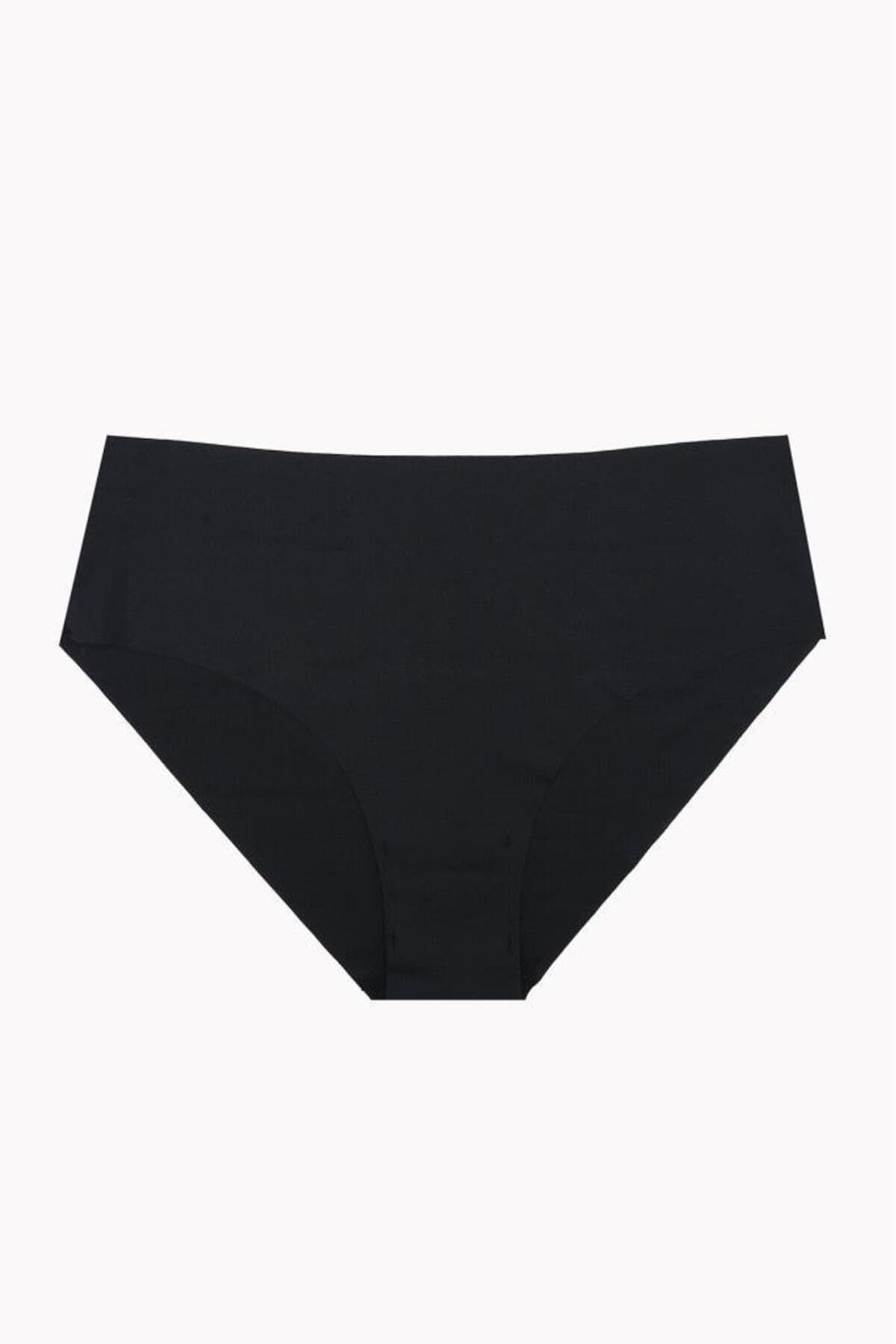 Yüksek Bel Esnek Kumaş 3'lü Paket Külot NBB 327 - Siyah