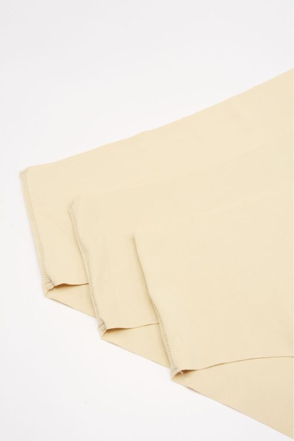 Yüksek Bel Esnek Kumaş 3'lü Paket Külot NBB 327 - Ten