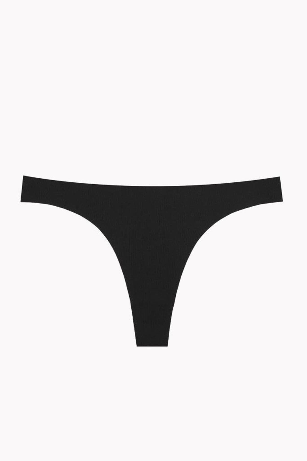 Yüksek Bel Karın Desteği 3'lü Paket Tanga Slip Külot NBB 329 - Siyah