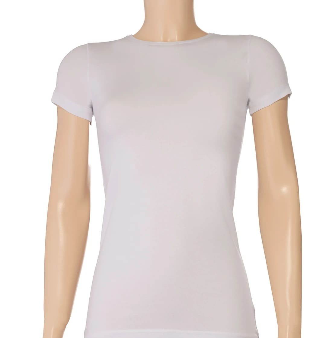 Pamuklu Nefes Alan Kısa Kollu Kadın T-Shirt Yıldız 2140 - Beyaz