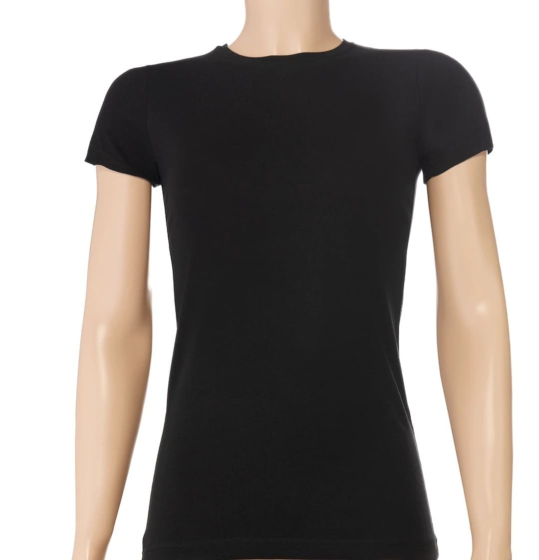 Likralı Uzun Boy Kadın T-Shirt 3'lü Paket Yıldız 2141 - Siyah