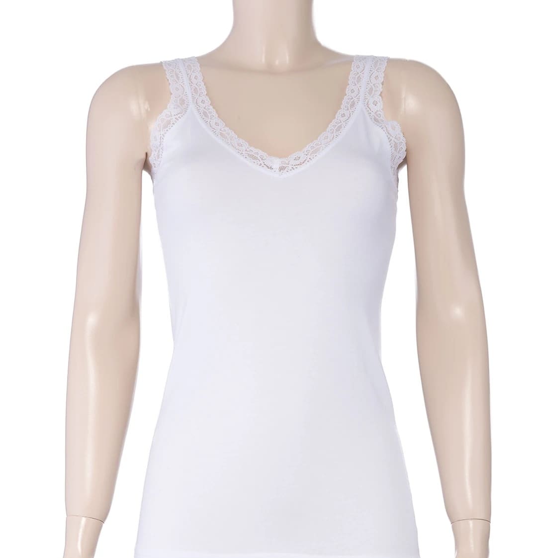 Modal Dantelli Askılı Kadın Atlet Yıldız 2260 - Beyaz