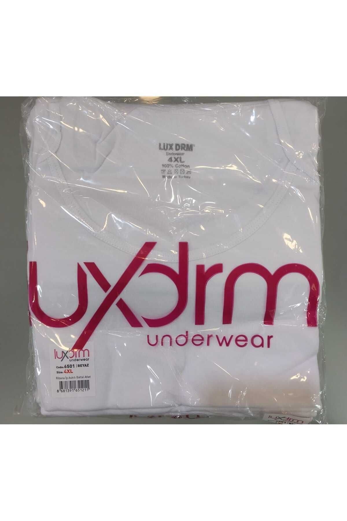 Pamuklu 6 Adet Büyük Beden İp Askılı Kadın Atlet Lüx DRM 6501 - Beyaz