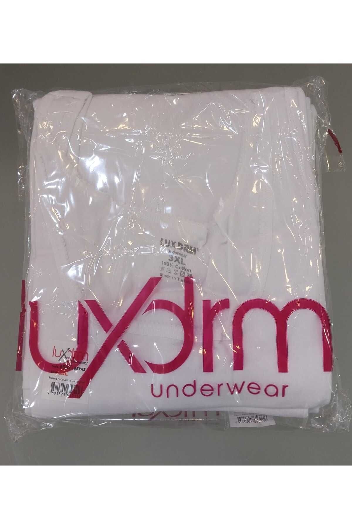 Büyük Beden Kalın Askılı Pamuklu Atlet Lüx DRM 6503 - Beyaz