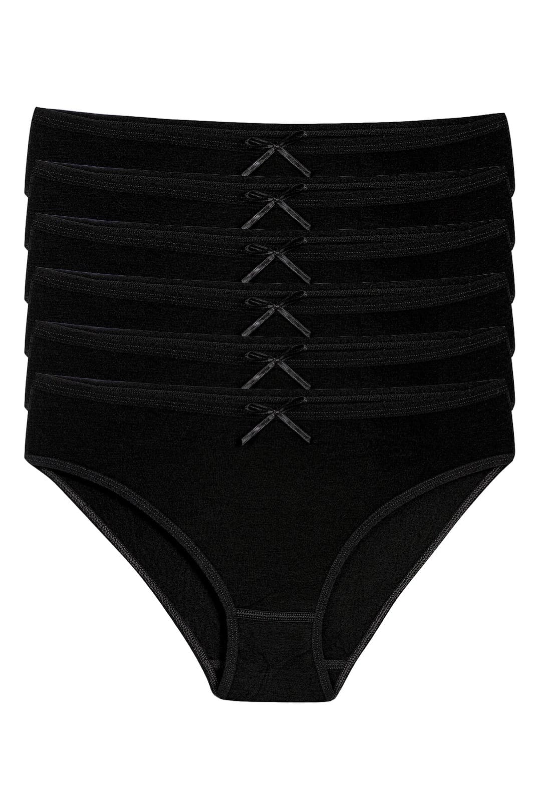 Bambu Yüksek Bel Bikini Külot Siyah Yıldız 3911 - Siyah