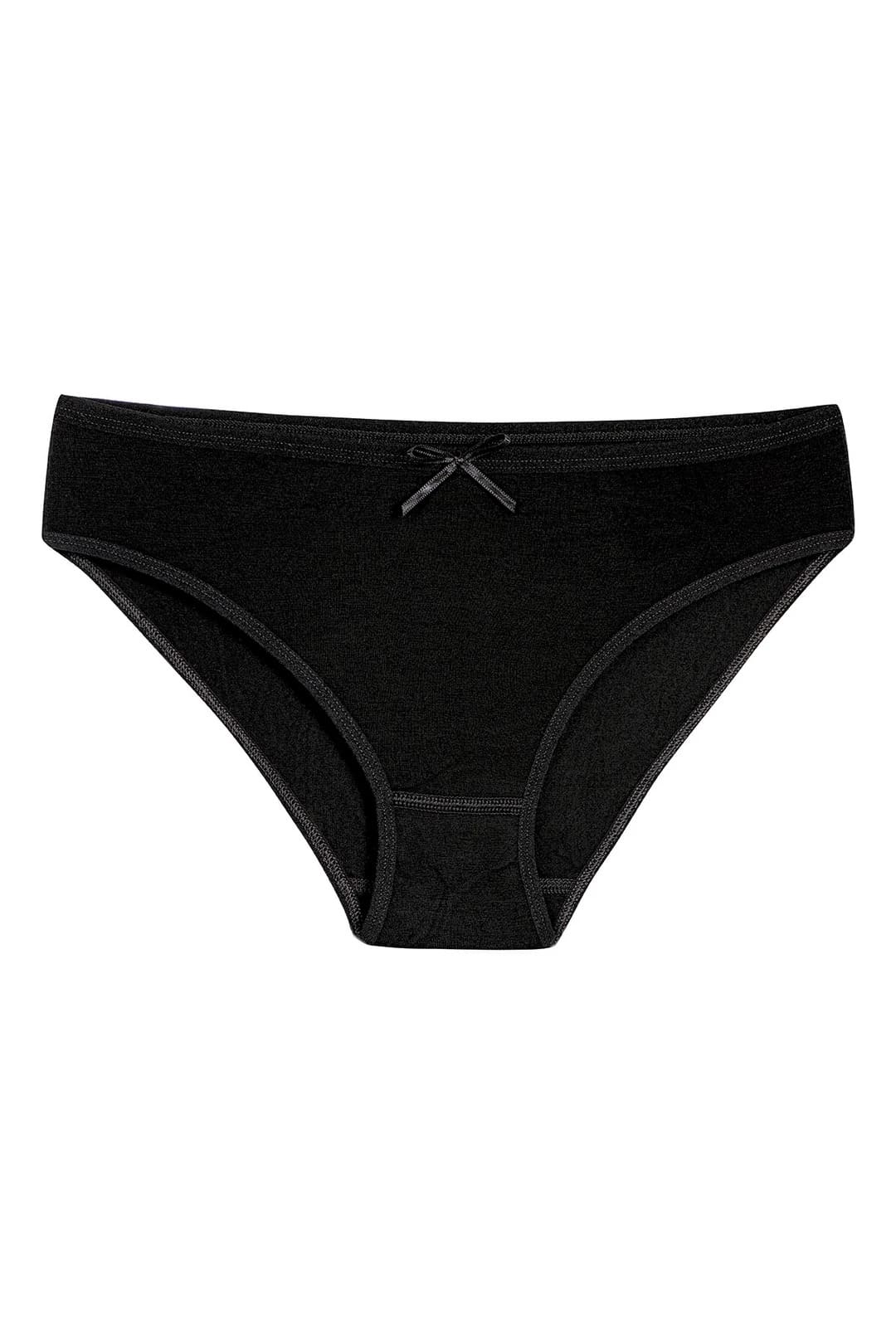 Bambu Yüksek Bel Bikini Külot Siyah Yıldız 3911 - Siyah