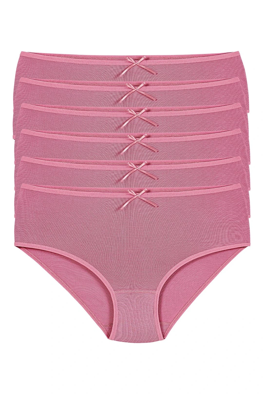 Yüksek Bel Bambu Kadın Bato Külot 6'lı Paket Yıldız 3919 - Pembe