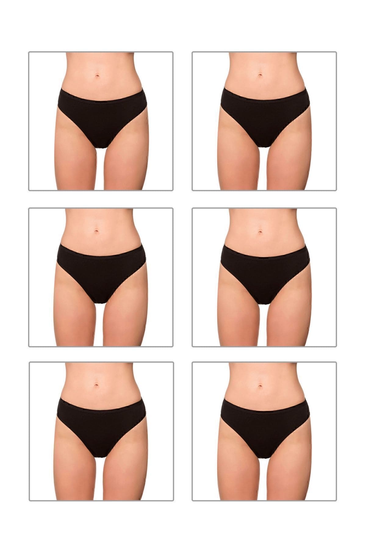 Pamuklu Likralı Yüksek Bel Slip Külot Özkan 6120 - Siyah