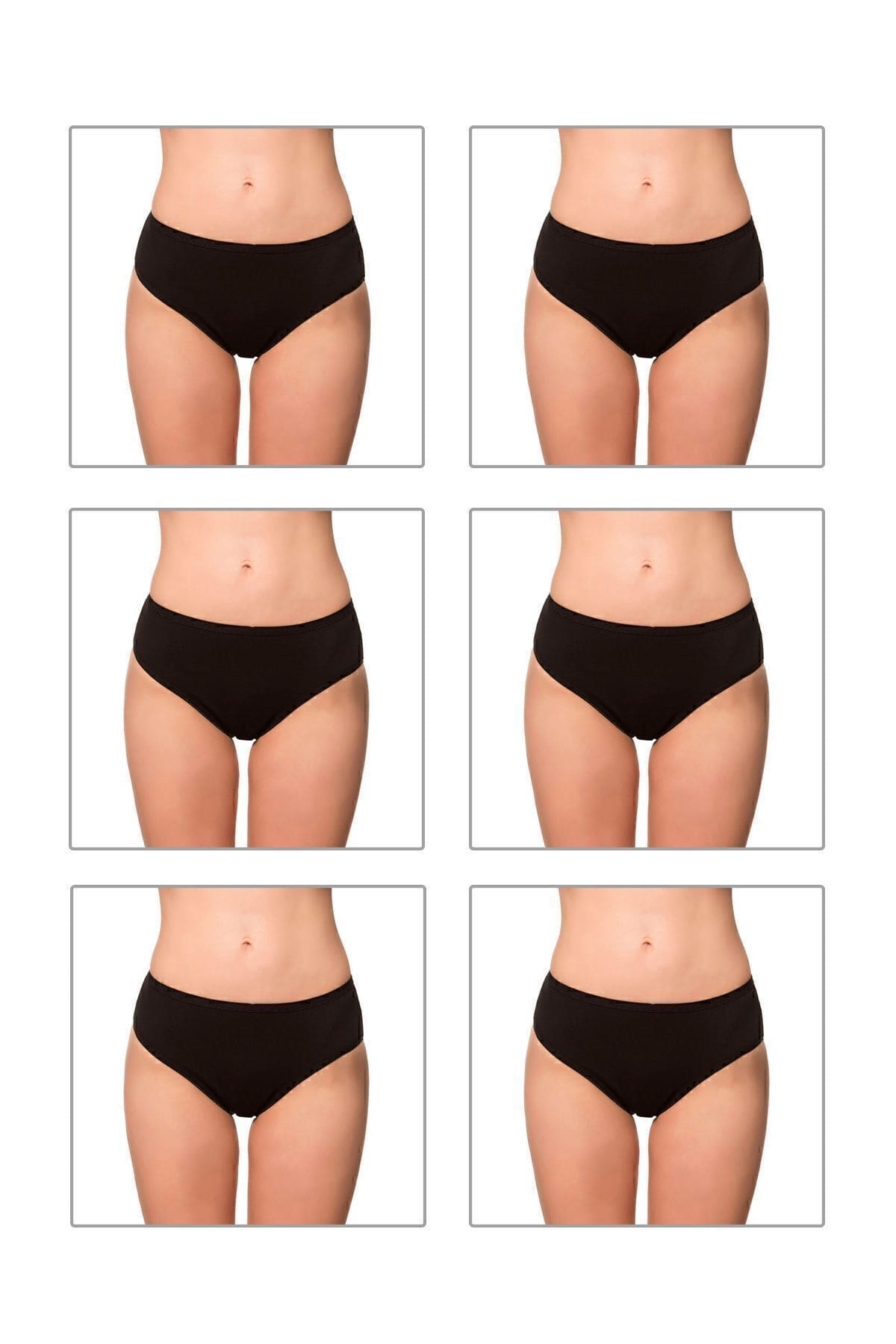 Yüksek Bel Pamuklu Likralı Bato Külot  Özkan 6121 - Siyah