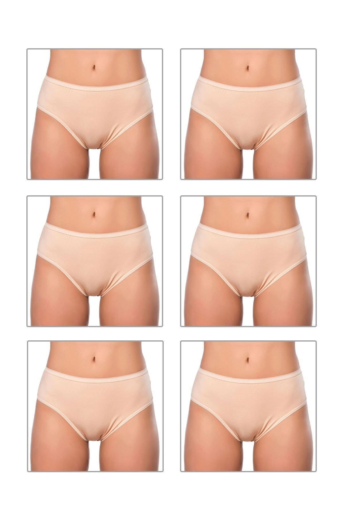 Yüksek Bel Pamuklu Likralı Bato Külot  Özkan 6121 - Ten