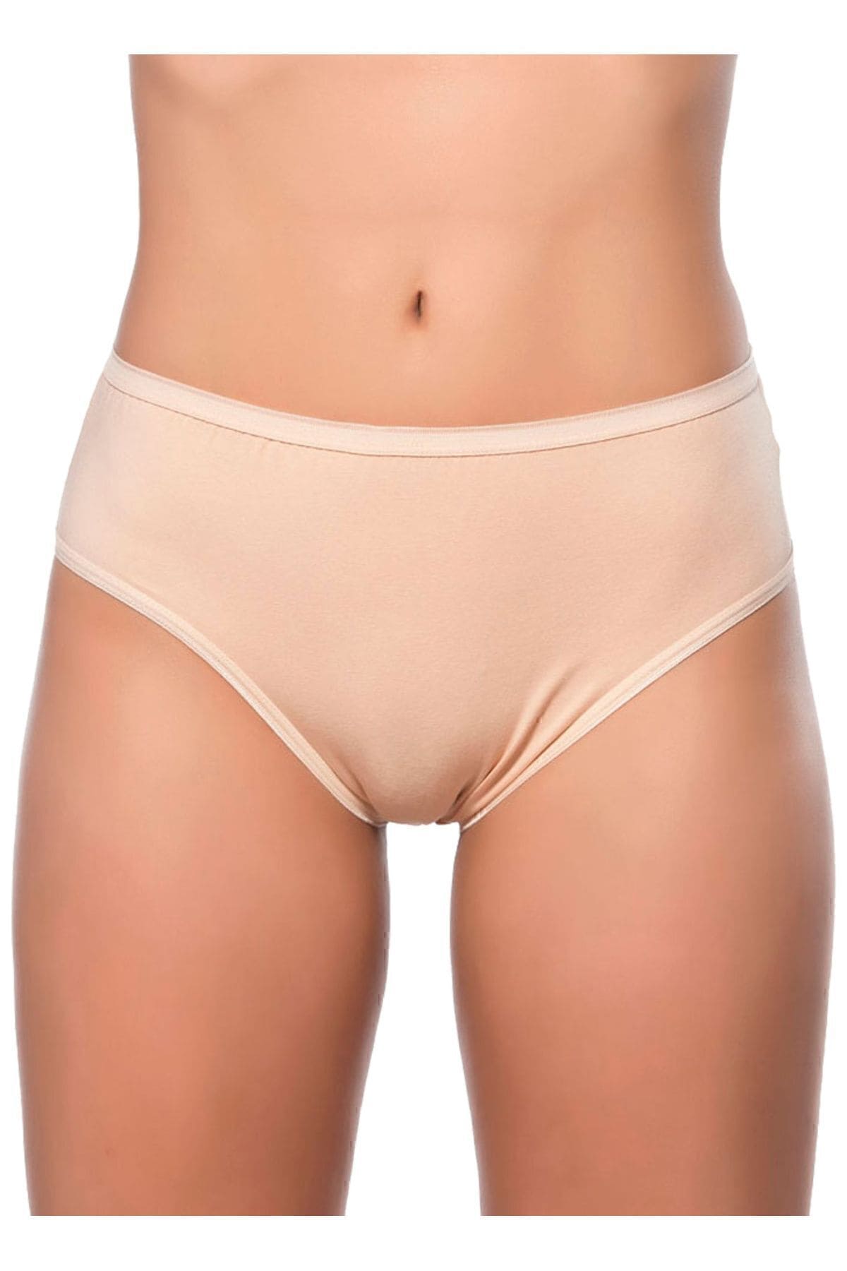 Yüksek Bel Pamuklu Likralı Bato Külot  Özkan 6121 - Ten