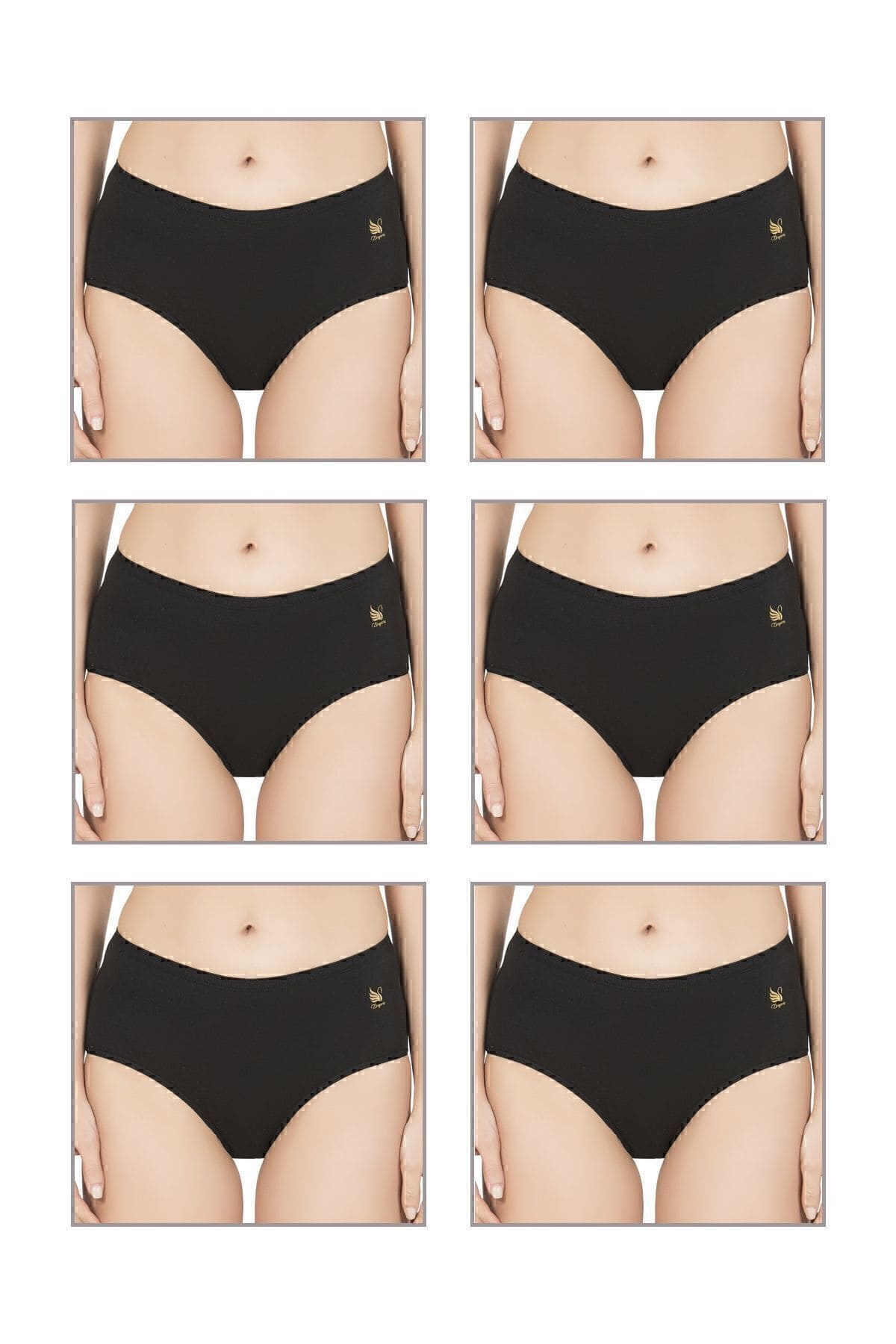 Pamuklu Modal Esnek Yüksek Bel Bato Külot 10lu Paket Özkan 23922 - Siyah