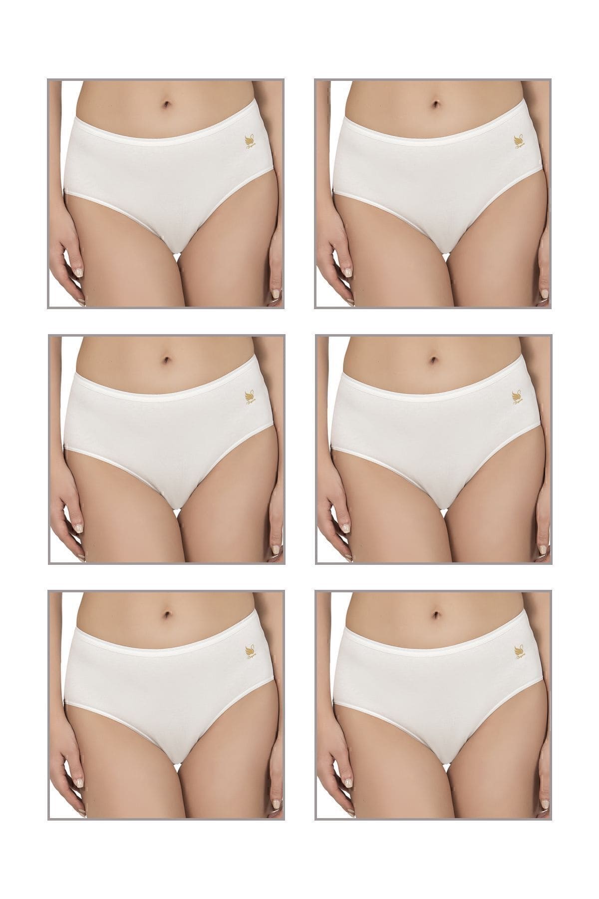 Pamuklu Modal Esnek Yüksek Bel Bato Külot 10lu Paket Özkan 23922 - Ekru