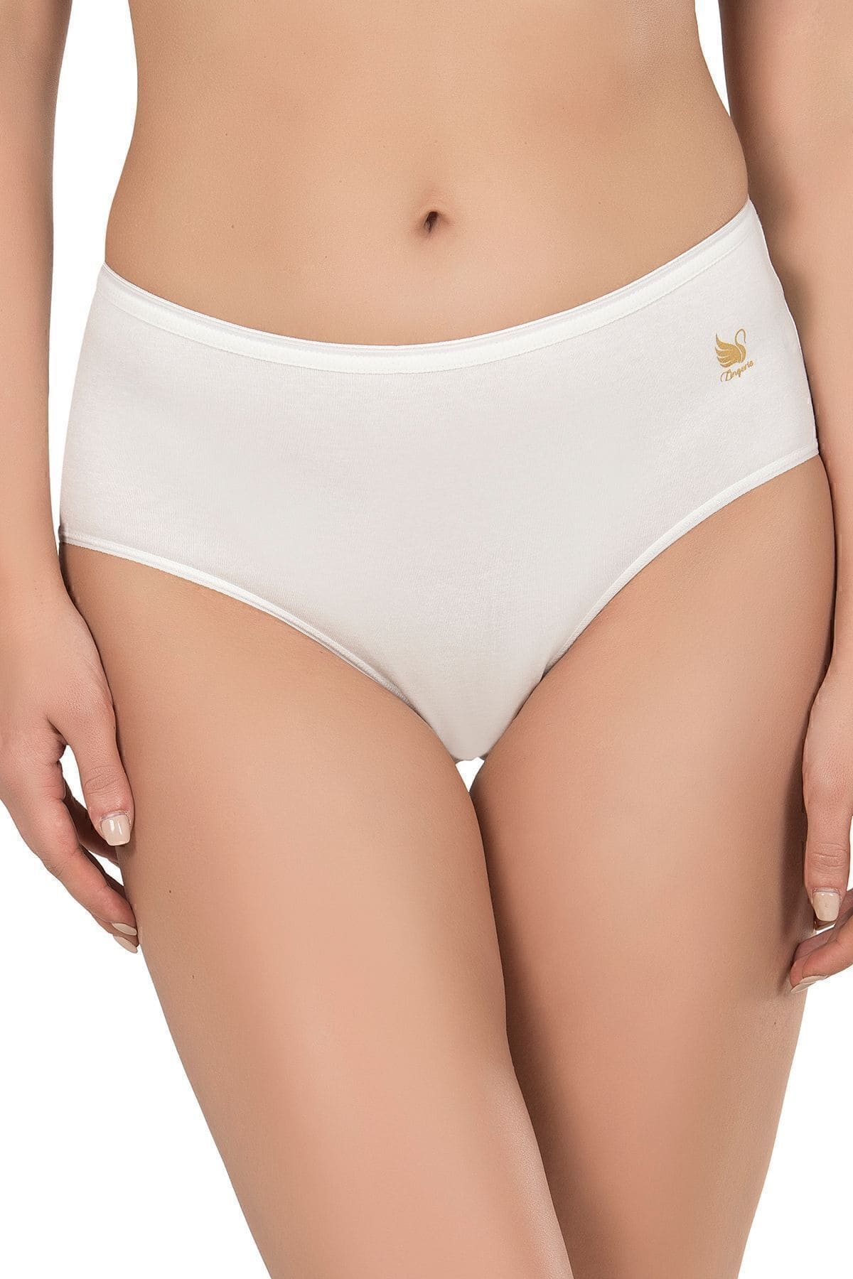 Pamuklu Modal Esnek Yüksek Bel Bato Külot 10lu Paket Özkan 23922 - Ekru